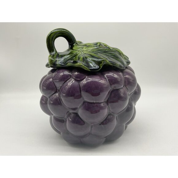 Metlox MCM California Pottery Grape Canister Cookie Jar Kitchen Collectible USA - Picture 12 of 16
